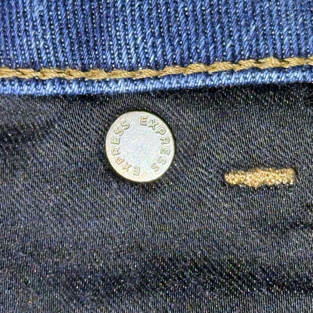 Express High Rise Ripped Indigo Jeans - Picture 7 of 8